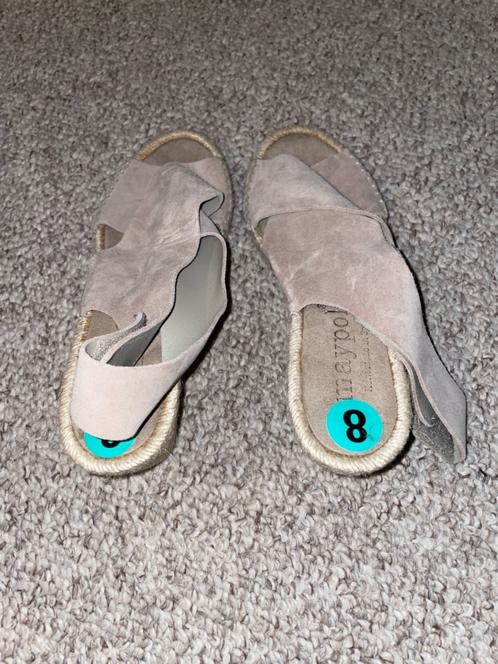 Women's Taupe Suede Slide Sandals - Size 8